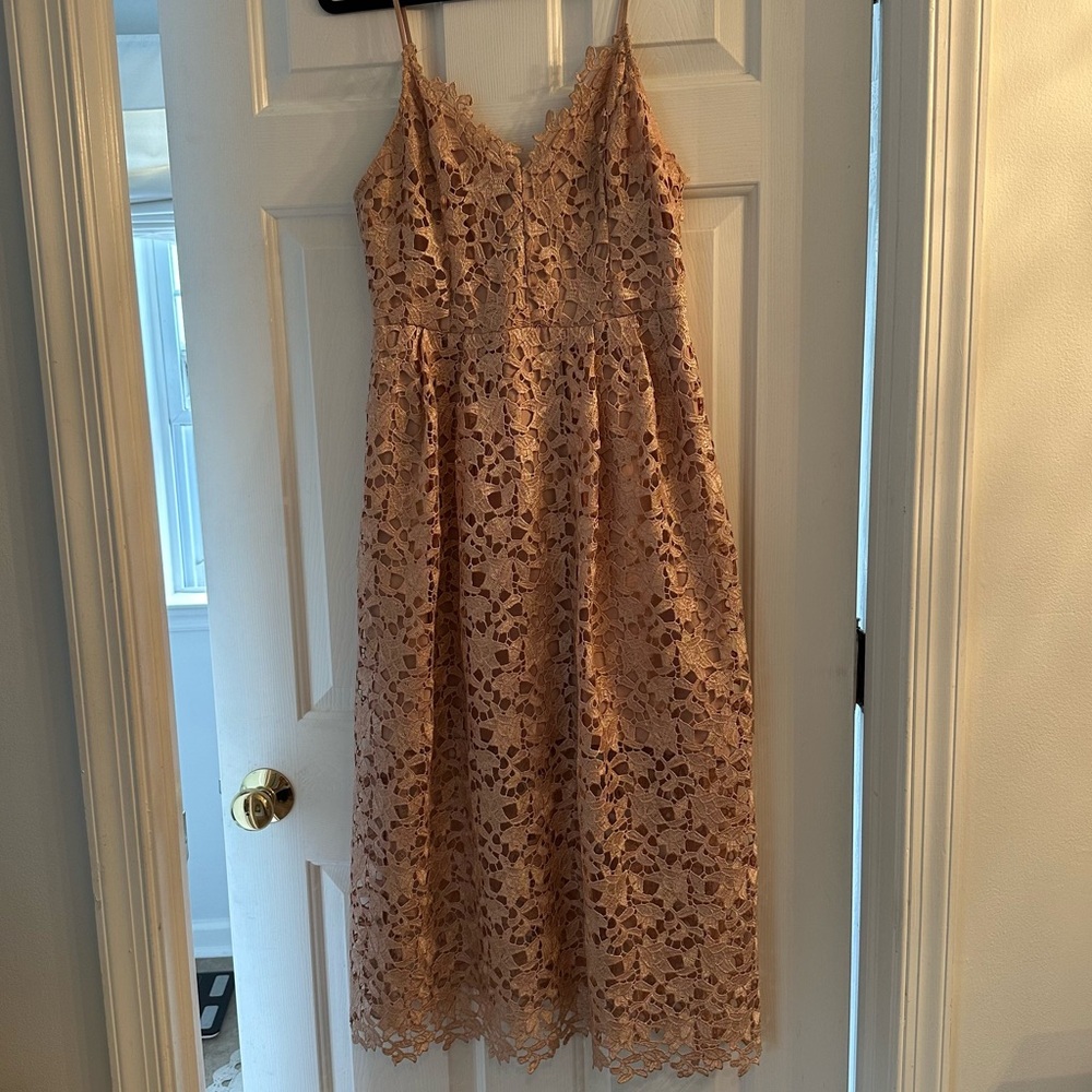 ASTR Lace Midi Dress baby pink 💗